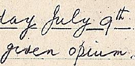 RAB diary Tuesday July 9, 1918, Graudenz: "Was given opium"