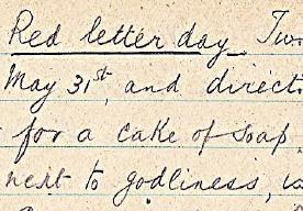 RAB diary Tuesday July 16, 1918, Graudenz: "Red letter day"