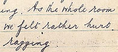 RAB diary Sunday August 11, 1918, Graudenz: “They don’t seem to understand ragging”